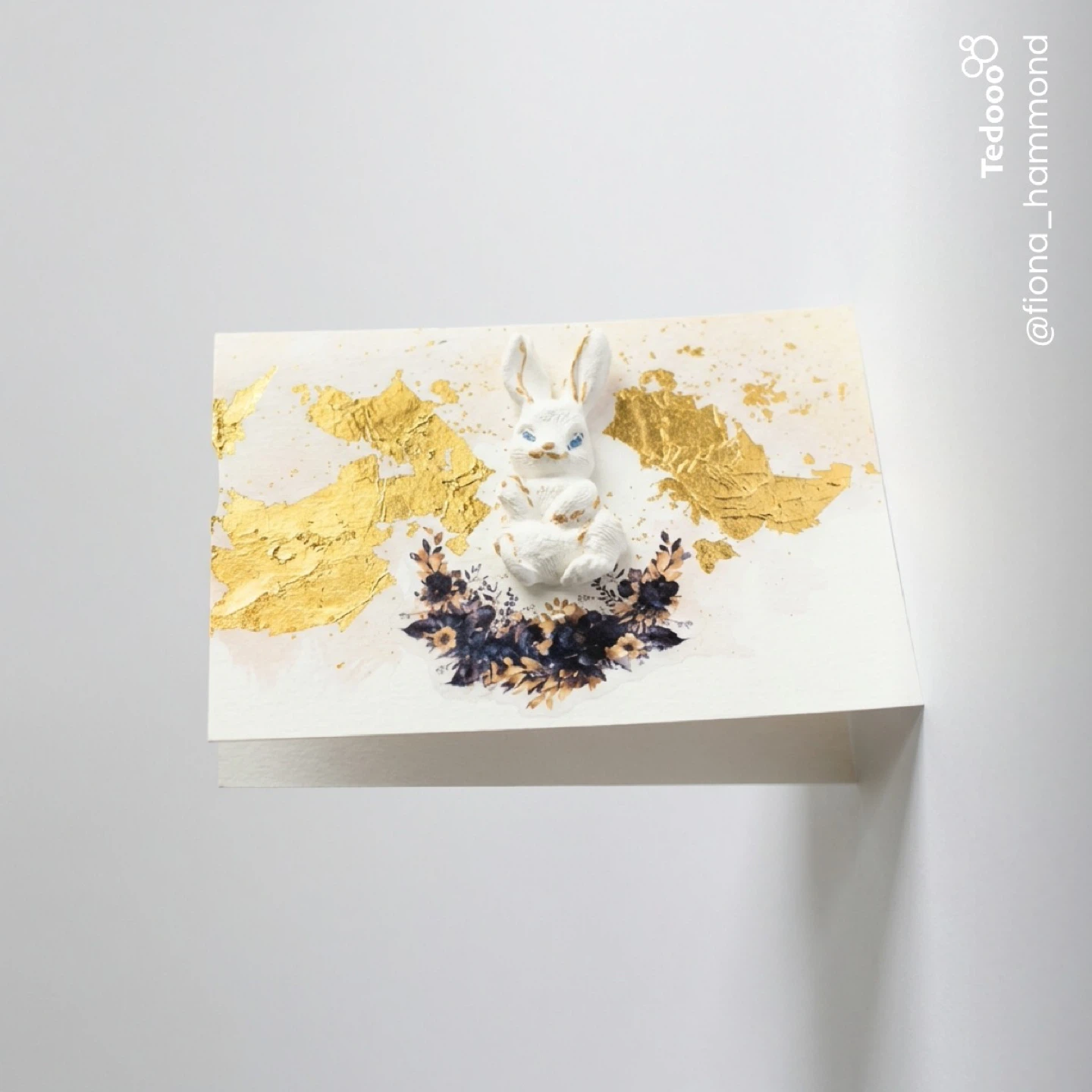 3D Bunny Greeting Card with Gold Leaf - photo 2