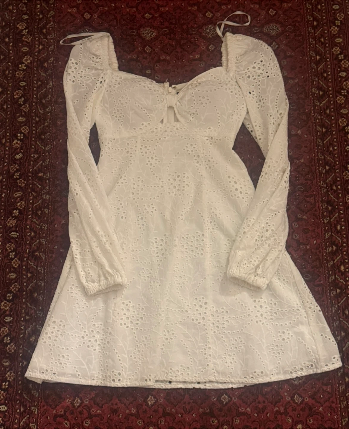 Guess White Eyelet Mini Dress