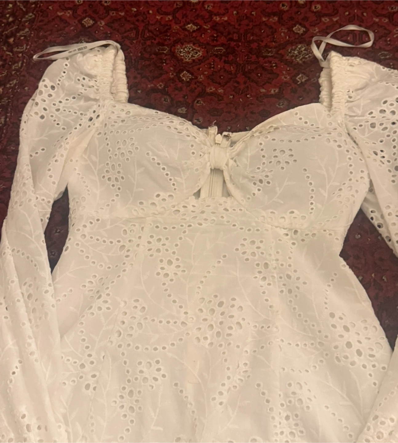 Guess White Eyelet Mini Dress - photo 2