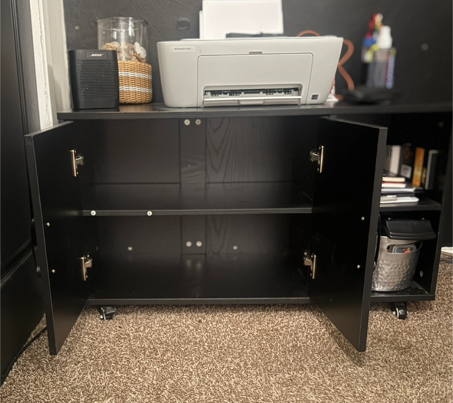 Black TV Stand with Storage