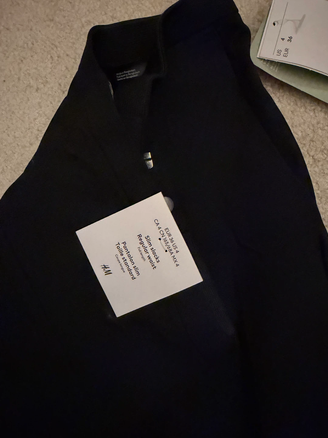 H&M Slim Fit Black Pants Size 4 - photo 4