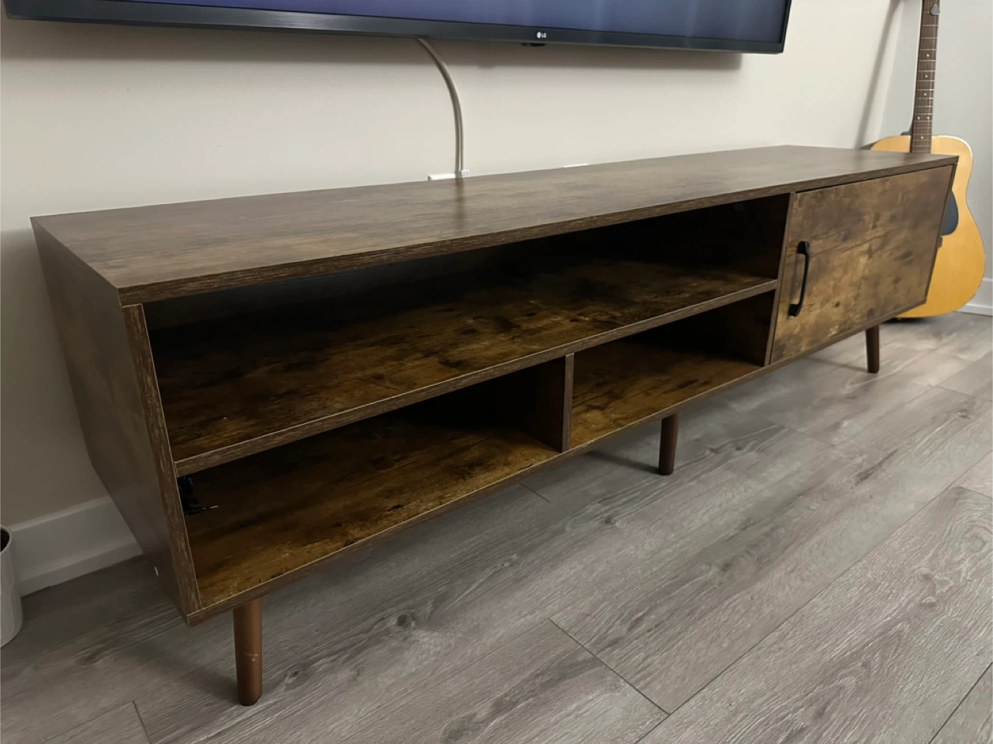 Modern TV Stand - Dark Wood Finish - photo 3