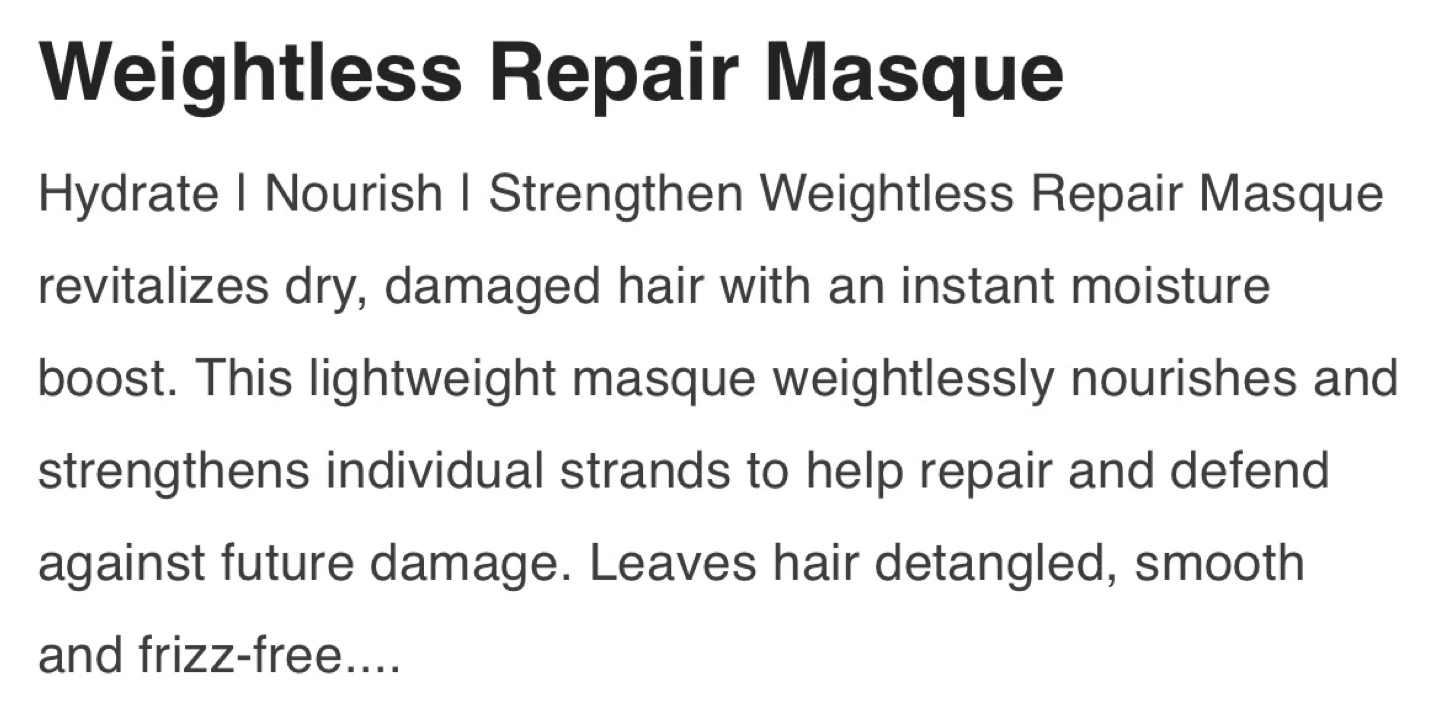 Macadamia Professional Weightless Repair Masque - photo 4