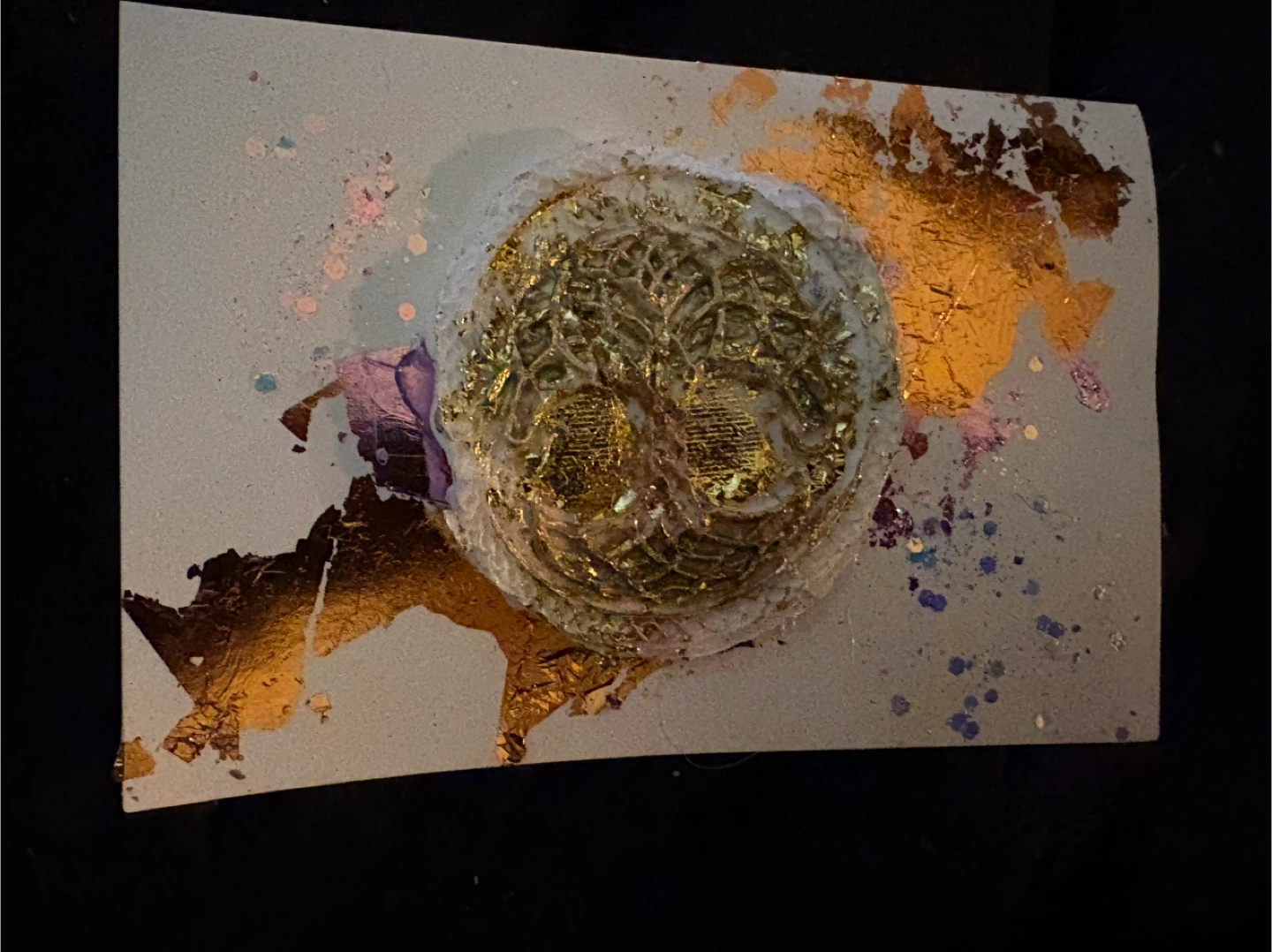 Textured Artwork Tree of Life  with Gold Leaf Accents