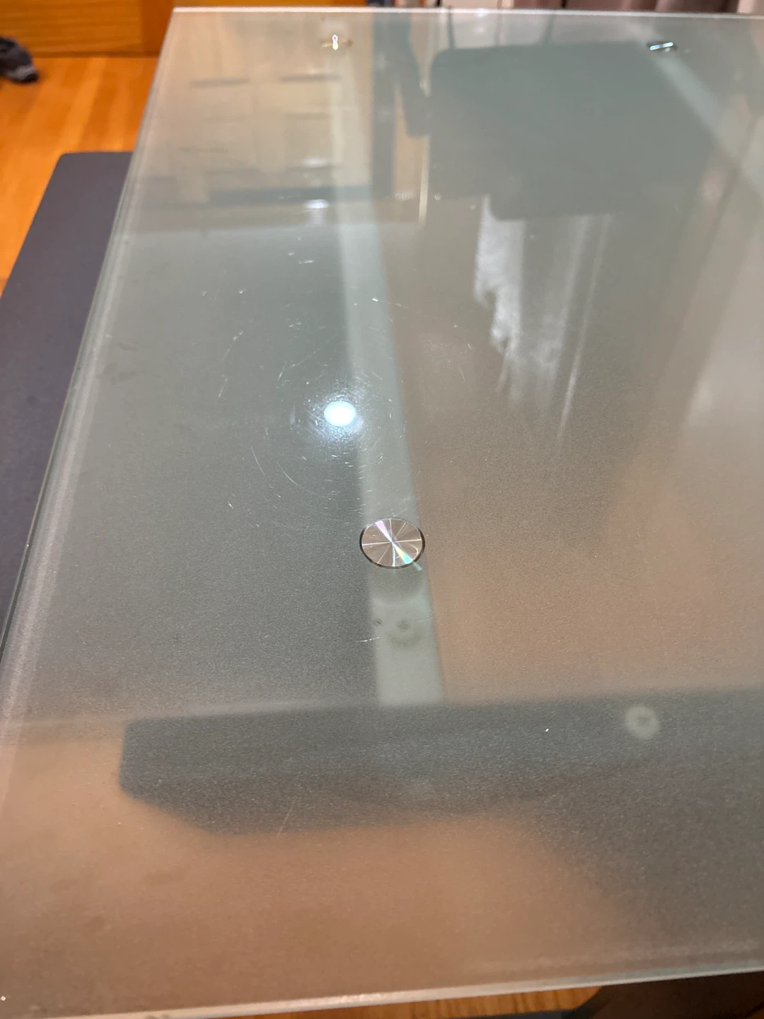 Glass Top Computer Desk with Keyboard Tray - photo 4