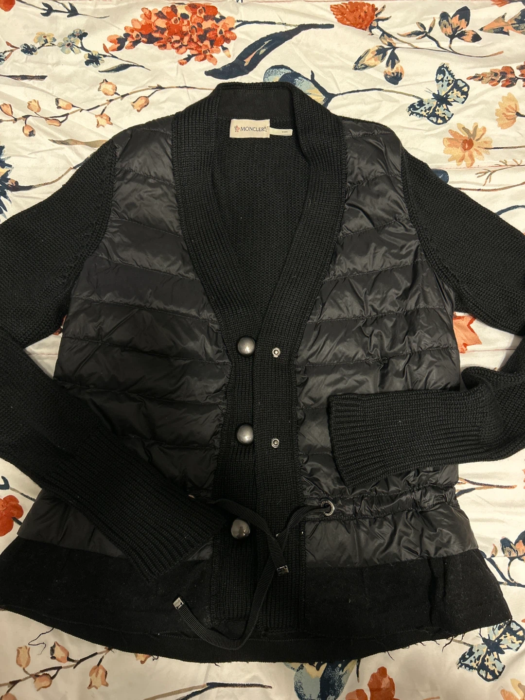 Moncler Black Quilted Knit Cardigan - photo 2