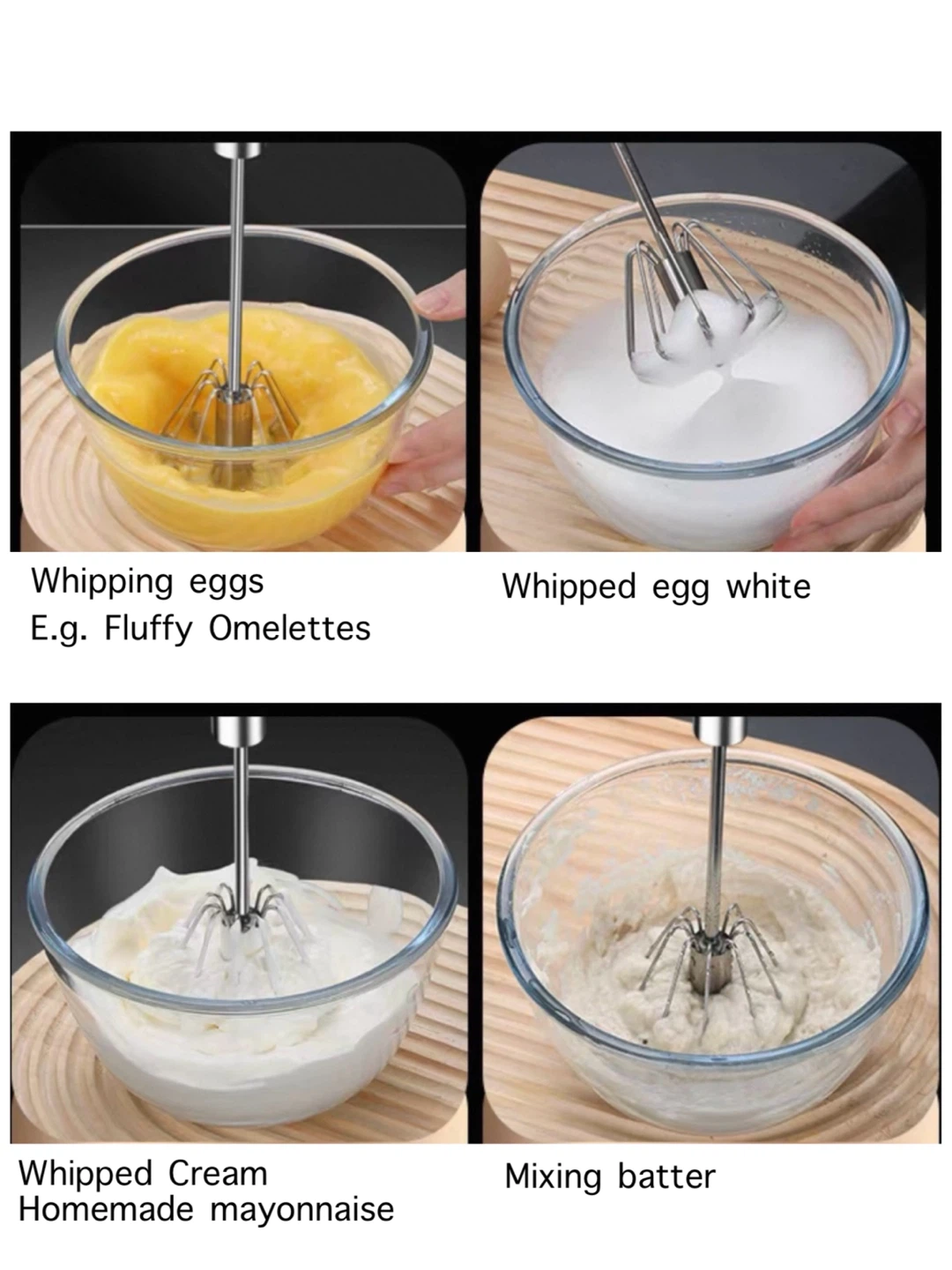Manual Egg Whisk with Orange Handle - photo 4