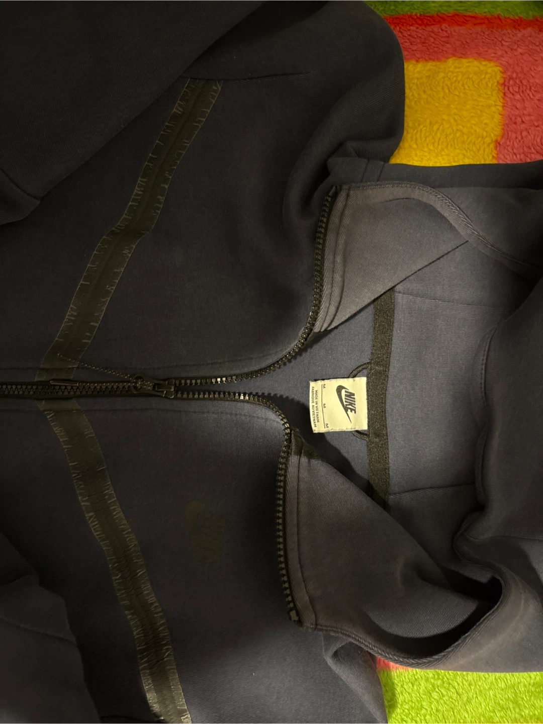 Nike Tech Fleece Full Zip Hoodie Navy Blue Size Medium