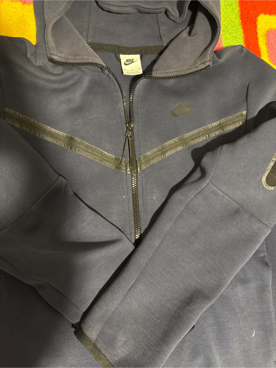 Nike Tech Fleece Full Zip Hoodie Navy Blue Size Medium - photo 2