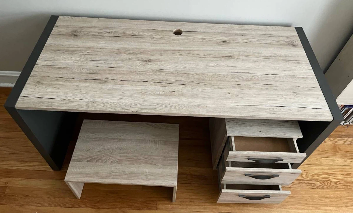 IKEA Office Table with Drawer and black table cover - photo 3