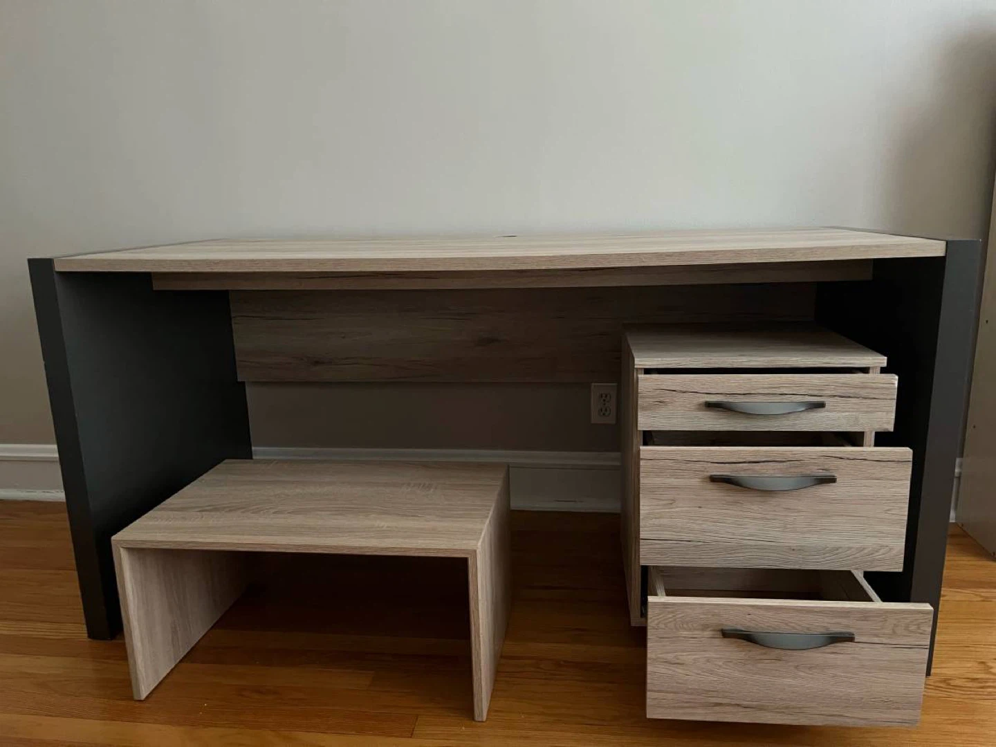 IKEA Office Table with Drawer and black table cover - photo 4