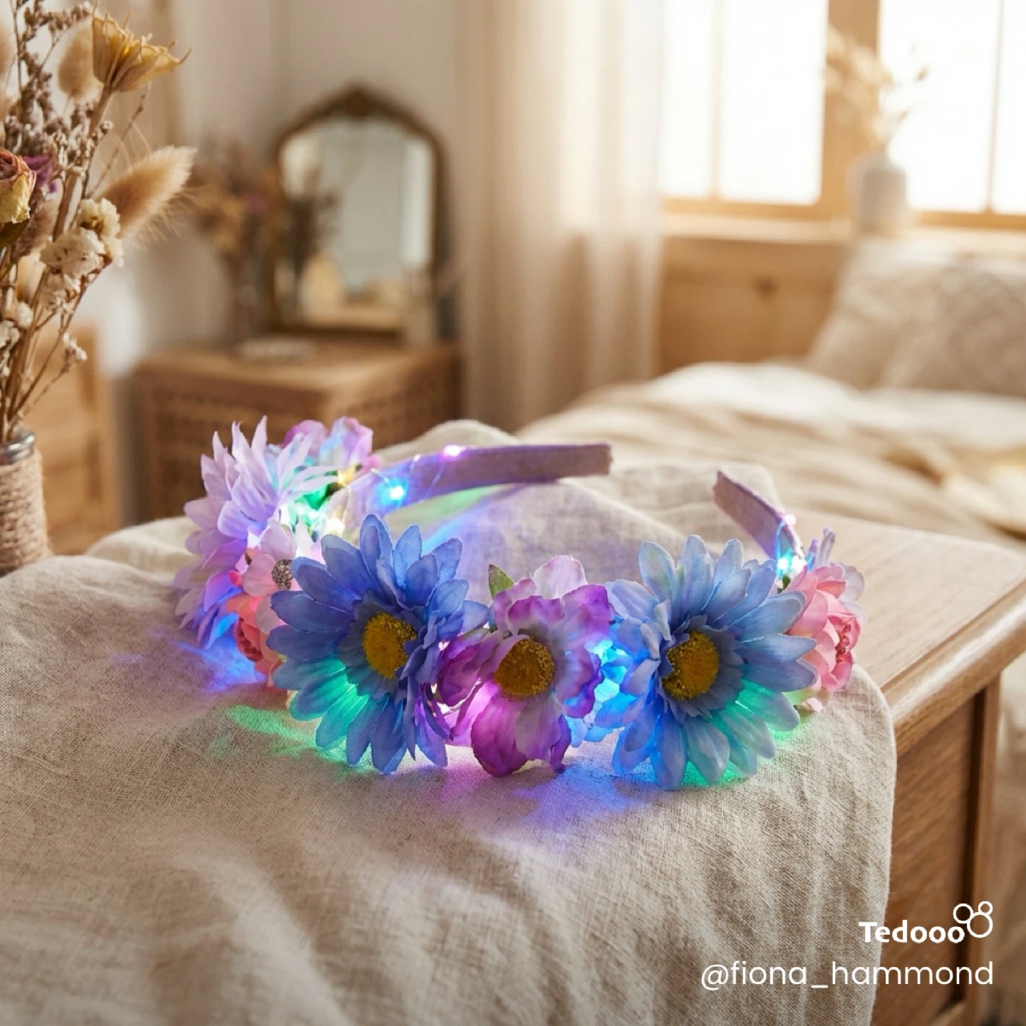 Unique Flower Crown with LED Lights