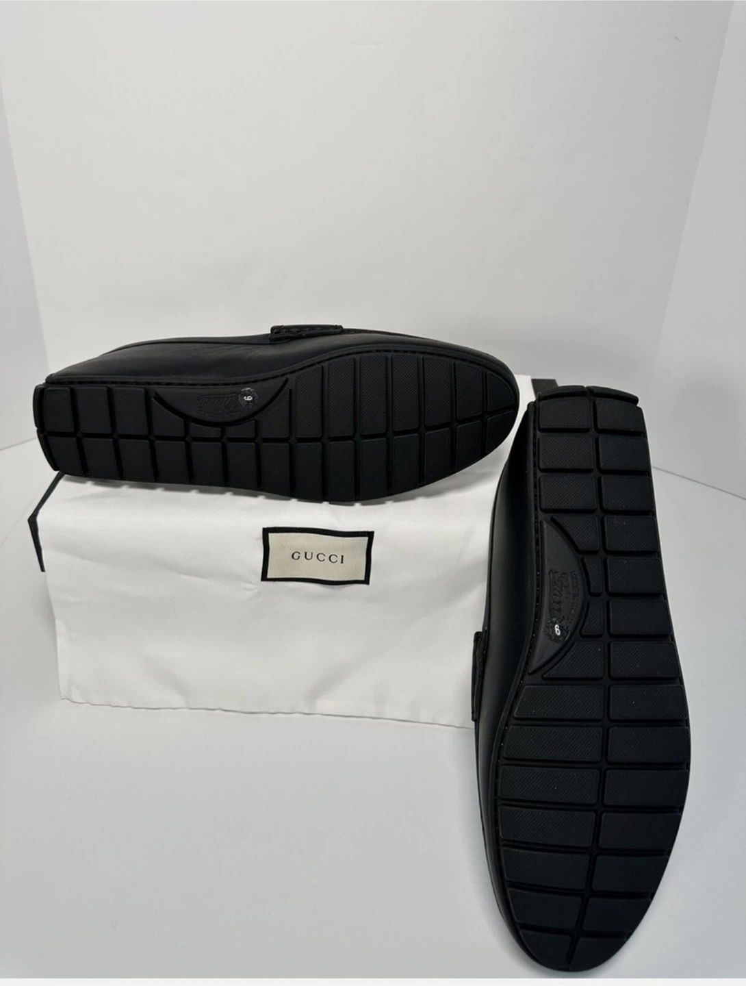 Gucci Black Leather GG Monogram Loafers - photo 3
