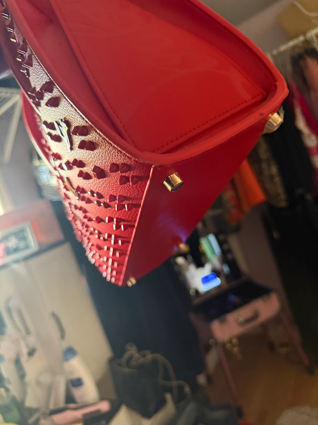Christian Louboutin Red Spiked Tote Bag - photo 3