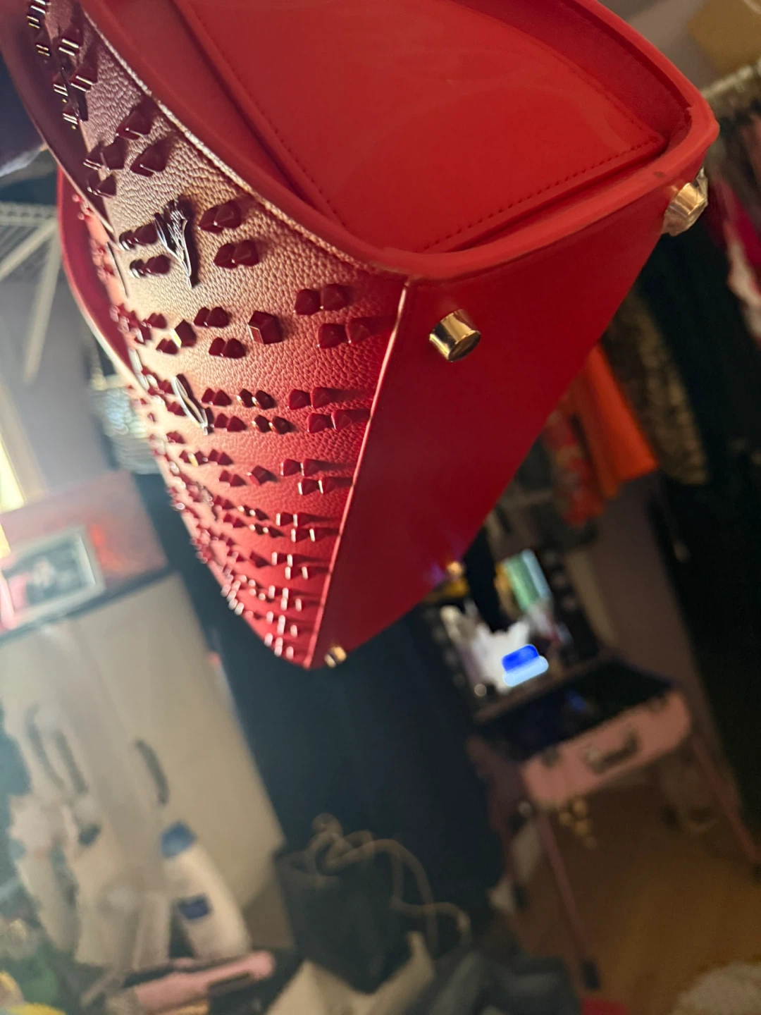 Christian Louboutin Red Spiked Tote Bag - photo 4