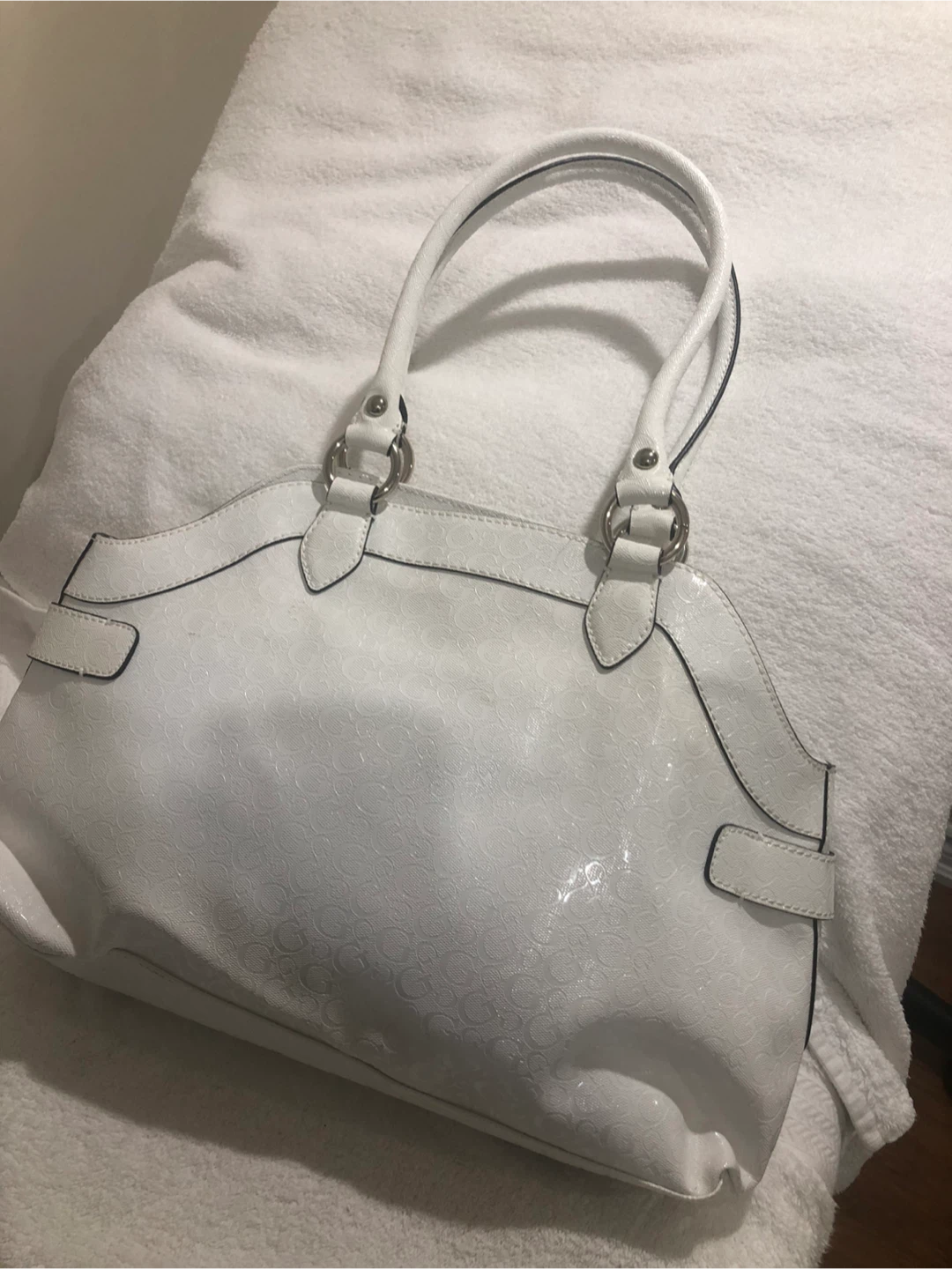White GUESS Satchel Handbag