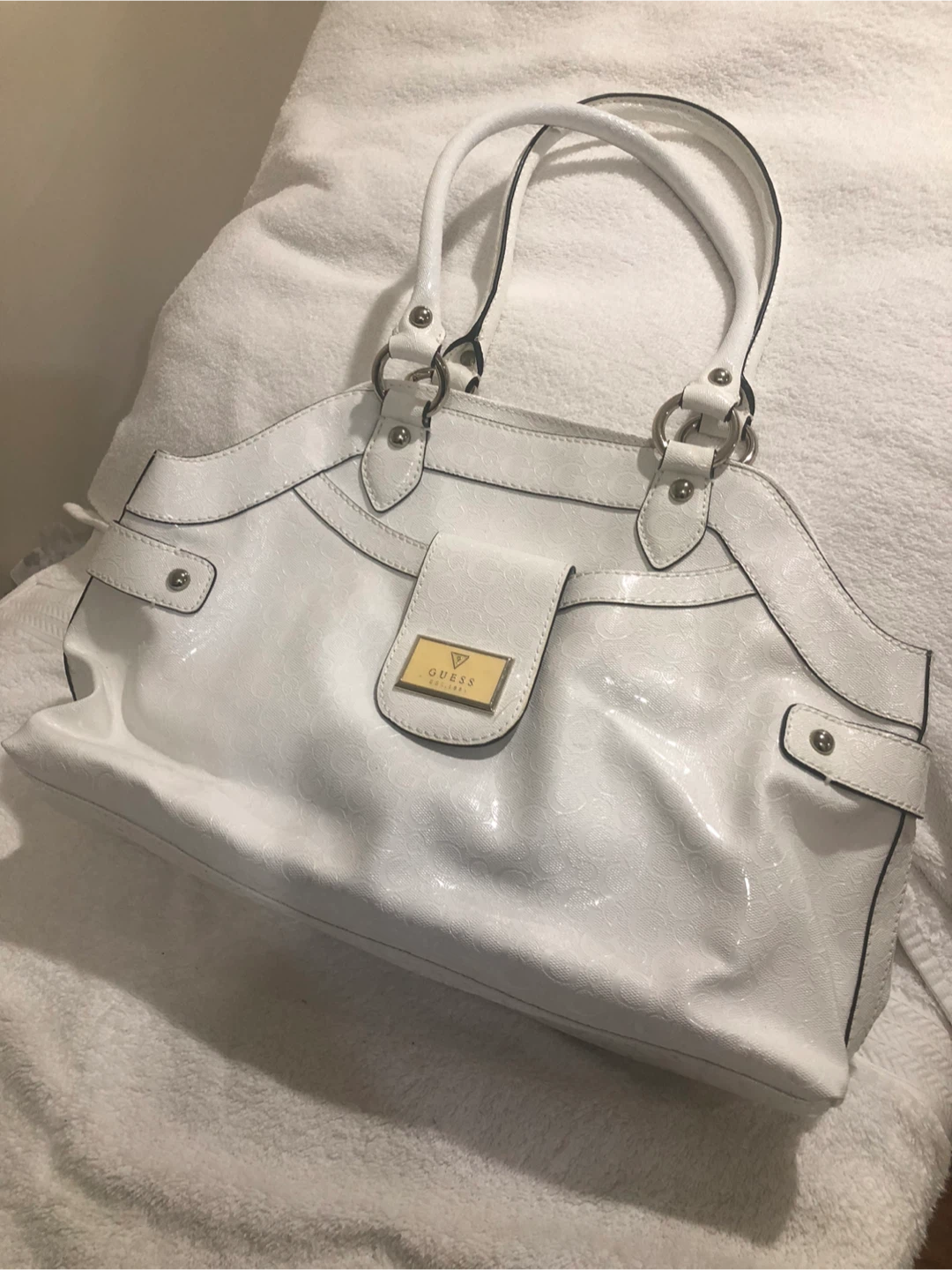 White GUESS Satchel Handbag - photo 3