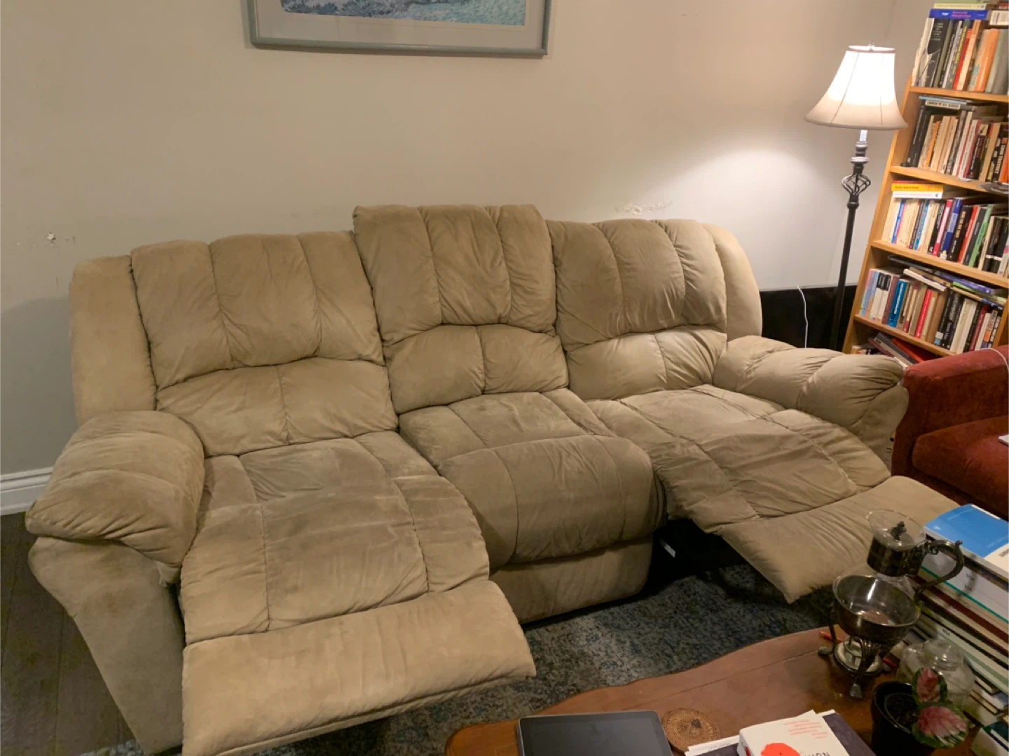 Tan 3-Seat Reclining Sofa - photo 2