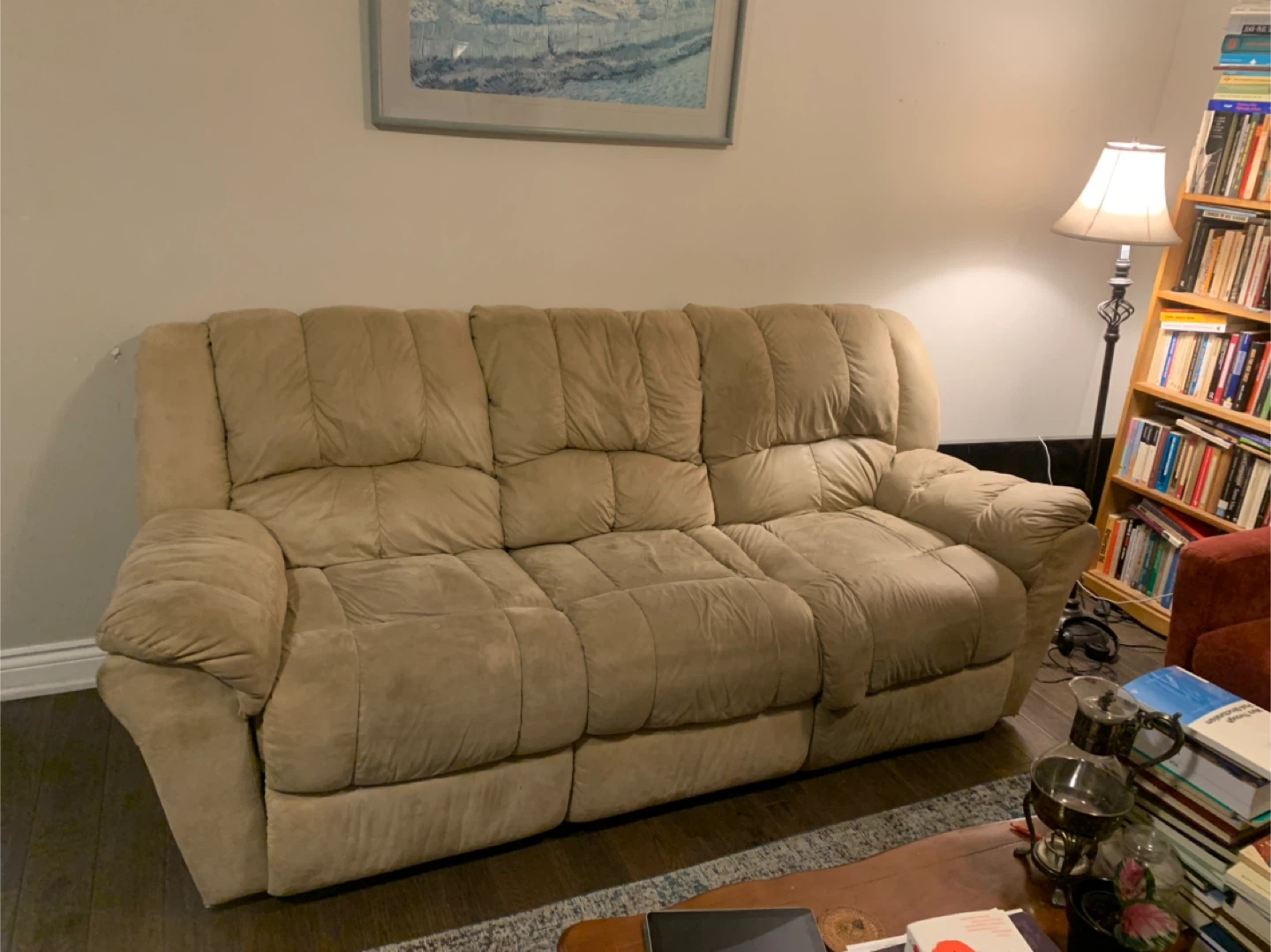 Tan 3-Seat Reclining Sofa