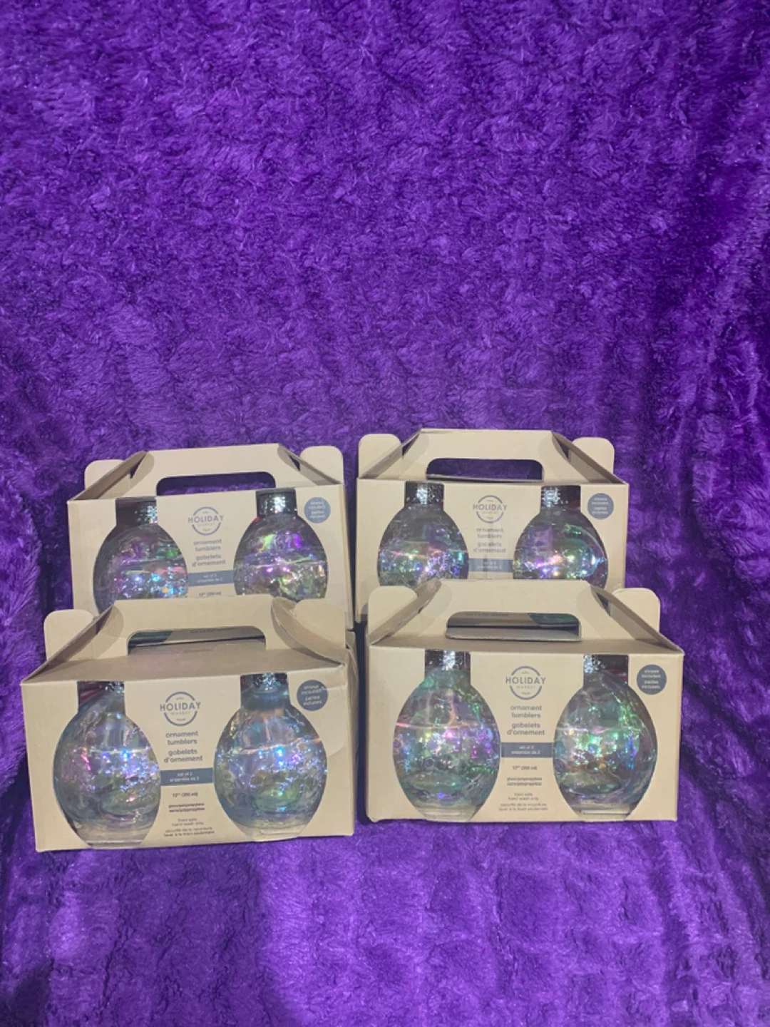 Set of 4 Holiday Market Ornament Tumblers