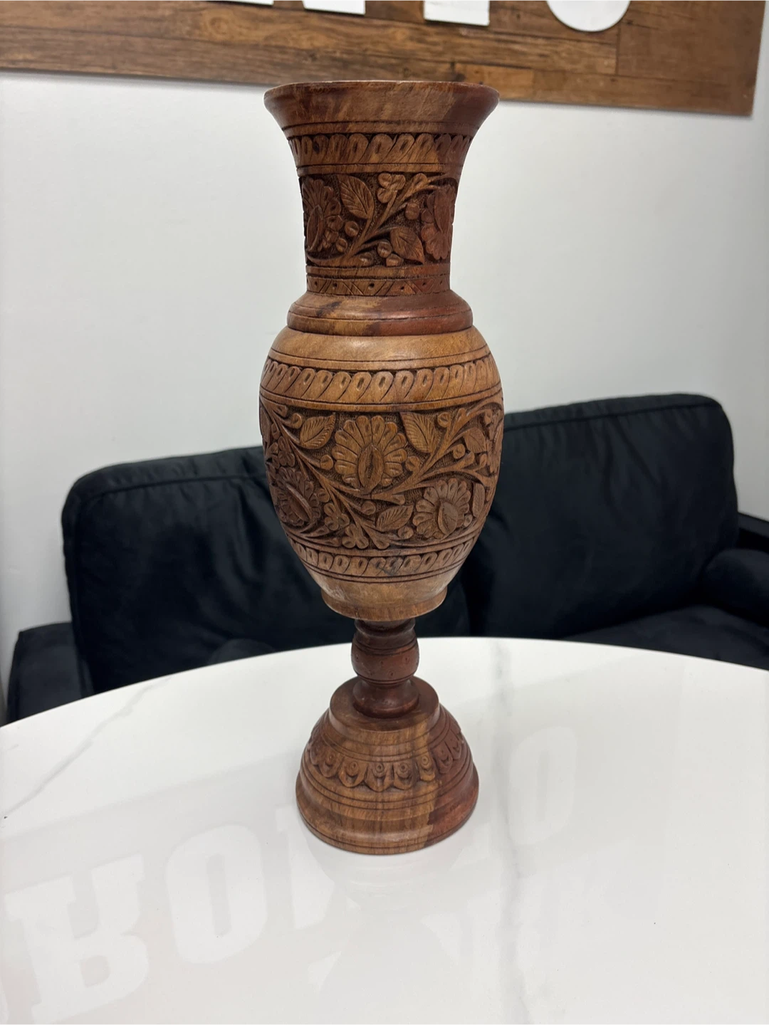 Carved Wooden Vase