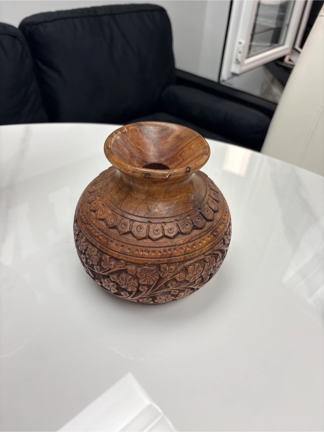 Carved Wooden Vase - photo 2