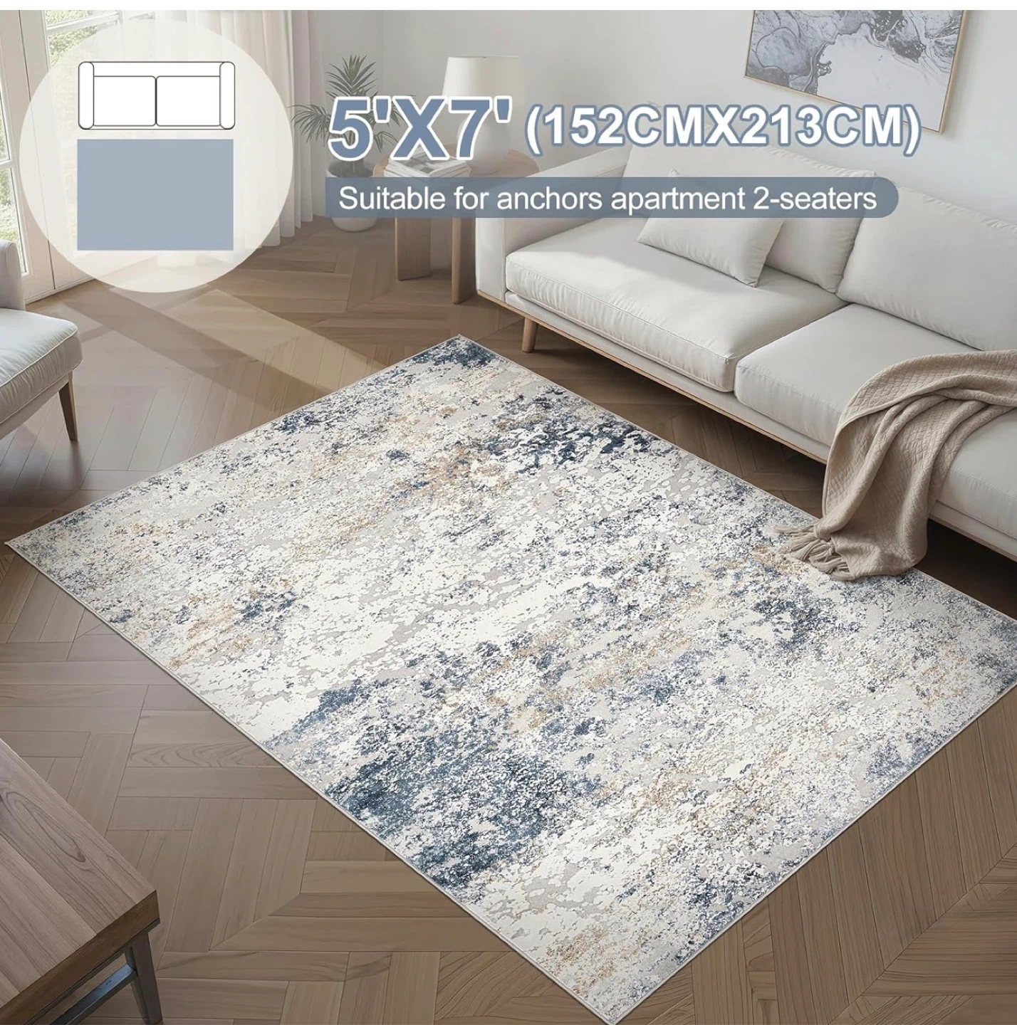 Abstract Area Rug 5'x7' - photo 3