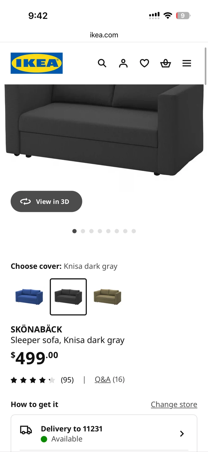 IKEA SKÖNABÄCK Sleeper Sofa (New product $500) - photo 2