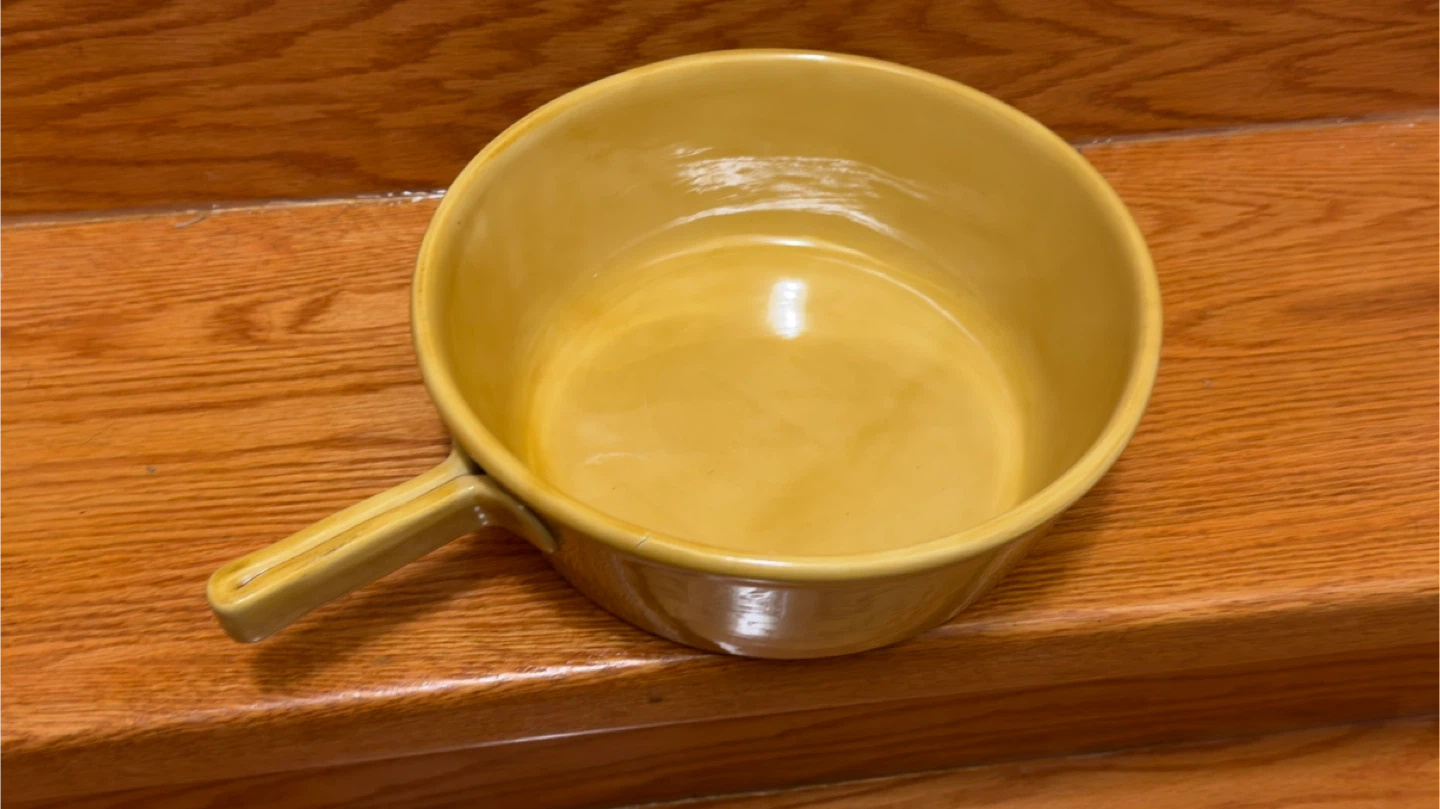 Crate & Barrel Yellow Baking Dish with Handle