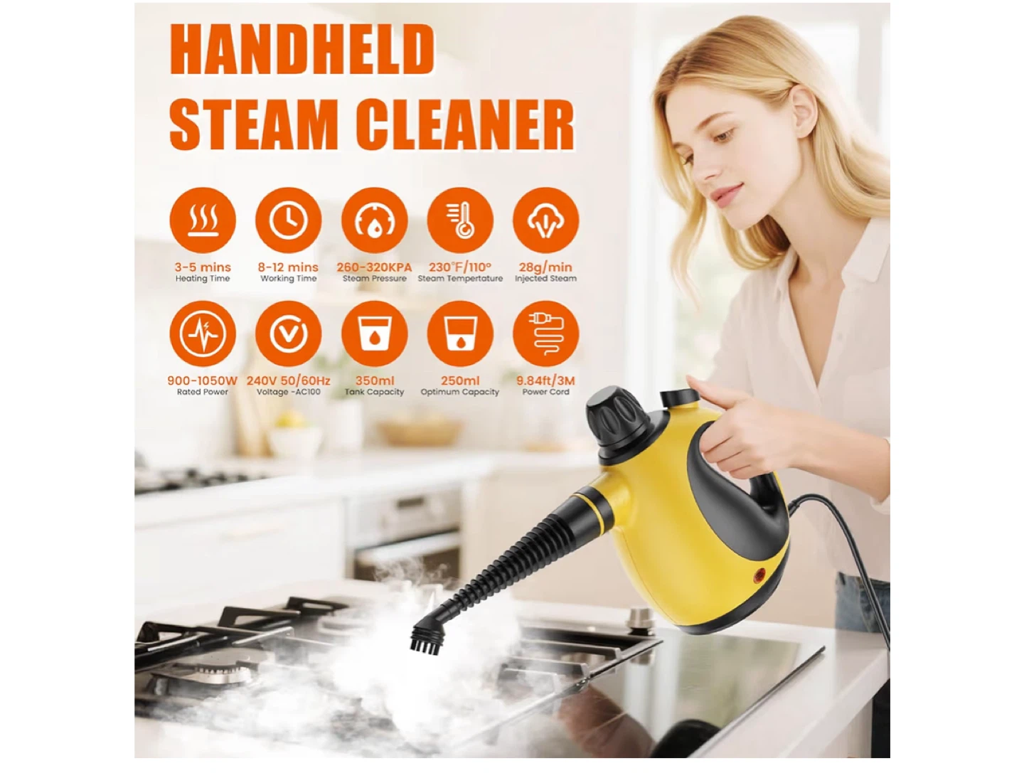 Handheld Steam Cleaner Yellow-New in box