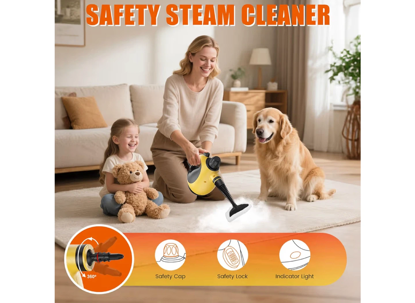 Handheld Steam Cleaner Yellow-New in box - photo 4