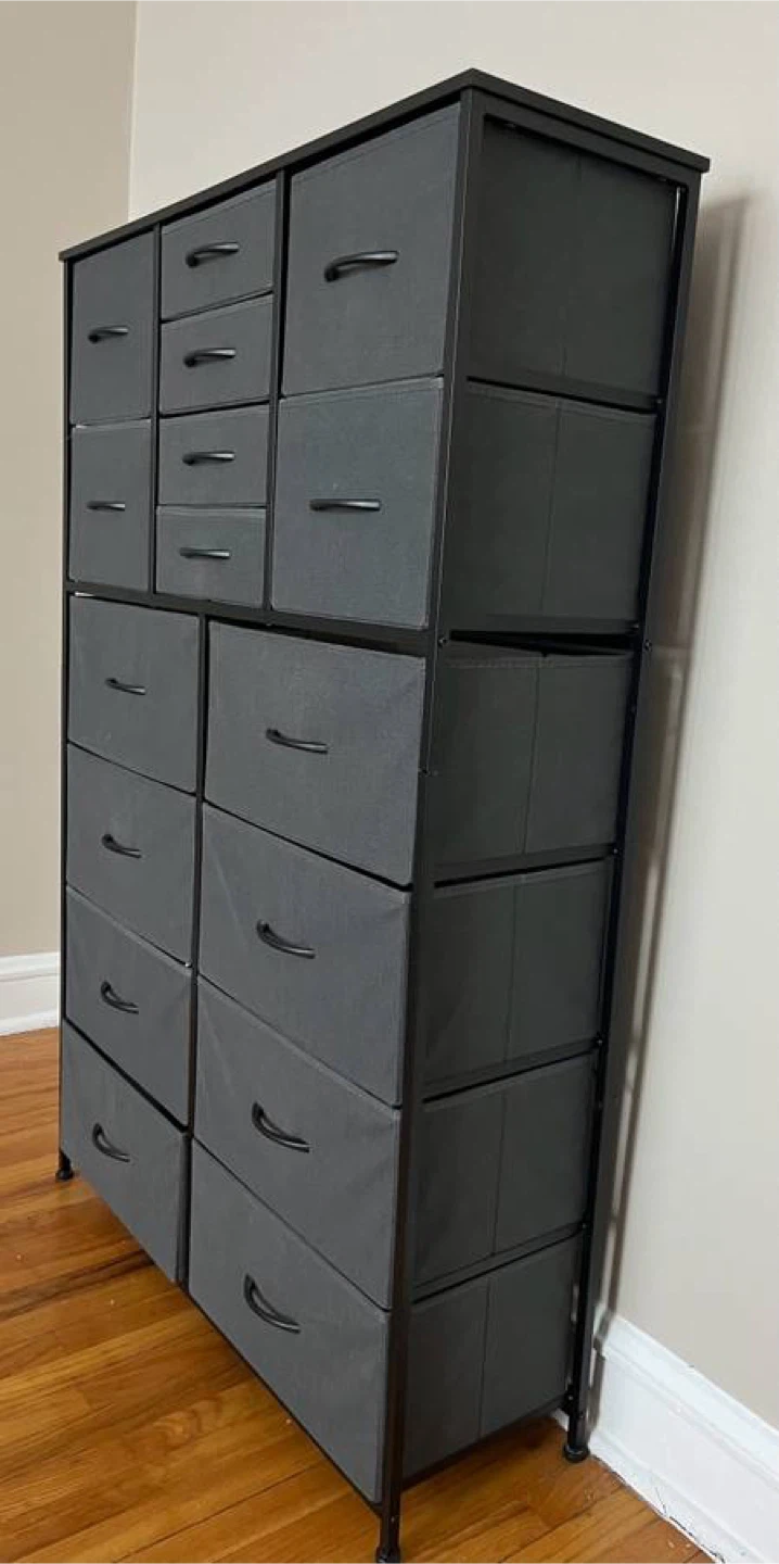 Gray Fabric Drawer Dresser with 15 Drawers - photo 2