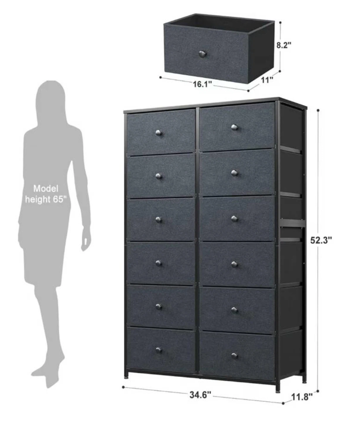 12 Drawer Fabric Dresser Chest - photo 4