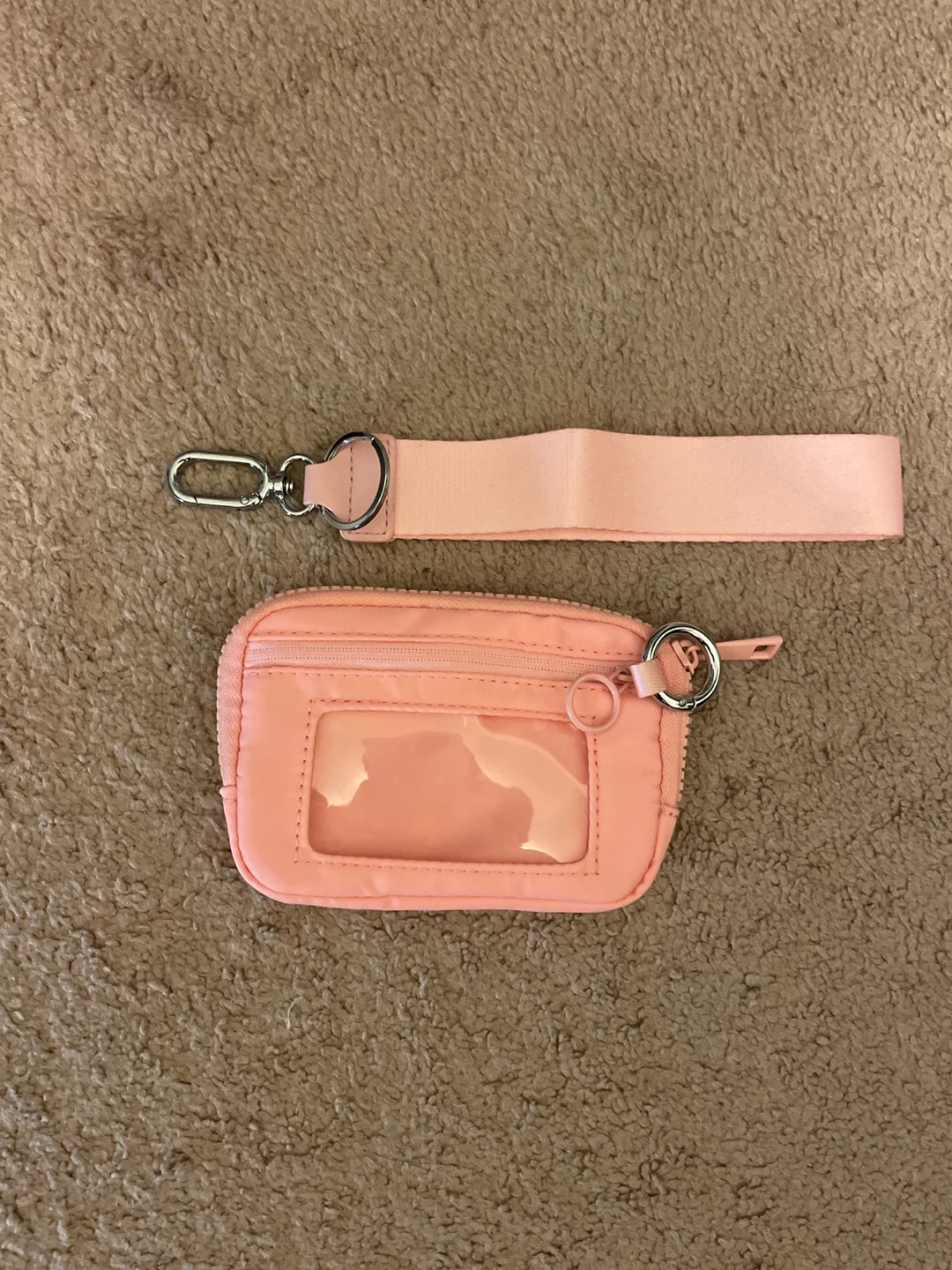 Pink Card Holder Pouch with Wrist Strap