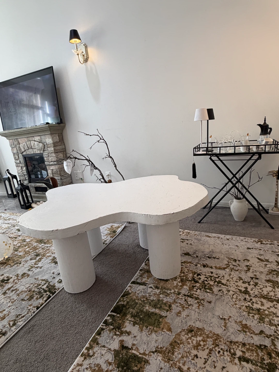 Unique handmade from foam Coffee Table - White