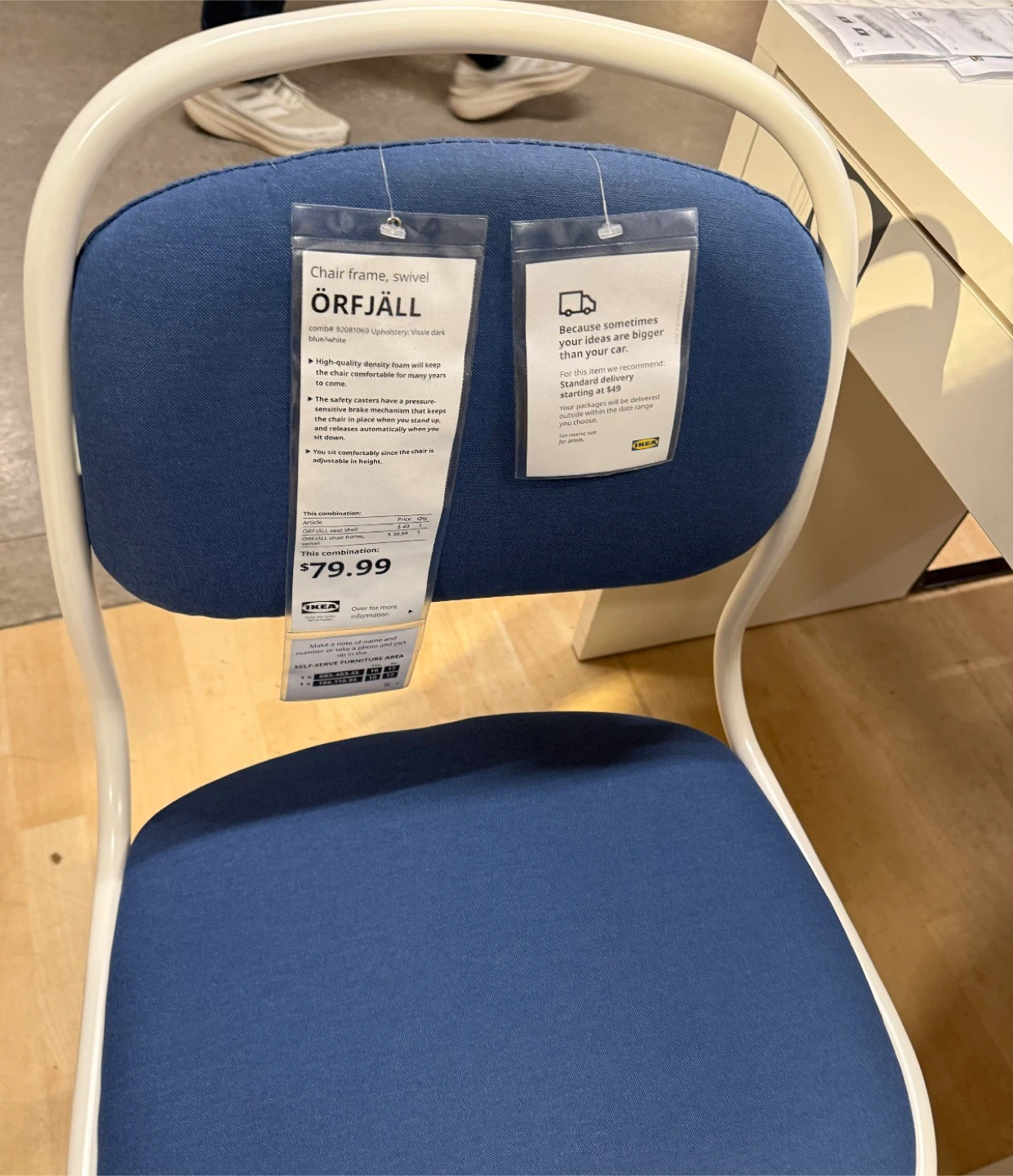 IKEA ÖRFJÄLL Swivel Chair - Blue/White - photo 4
