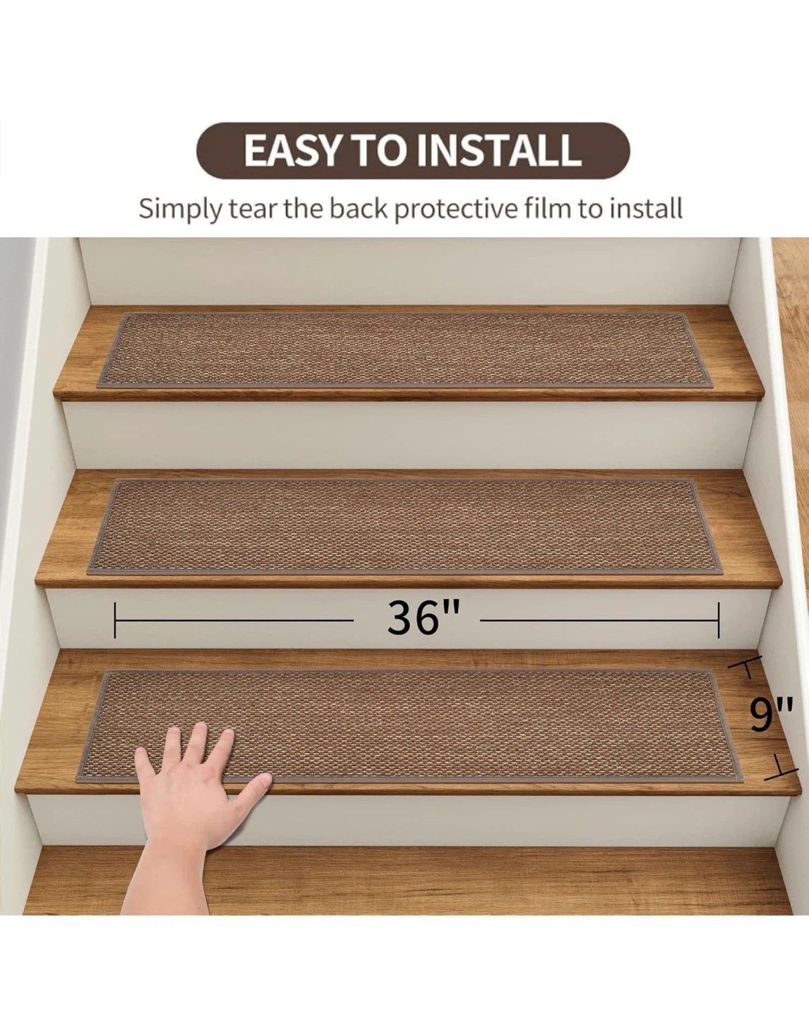 Stair Treads - 15 Pcs Non Slip Indoor Stair Runner Rugs - photo 5