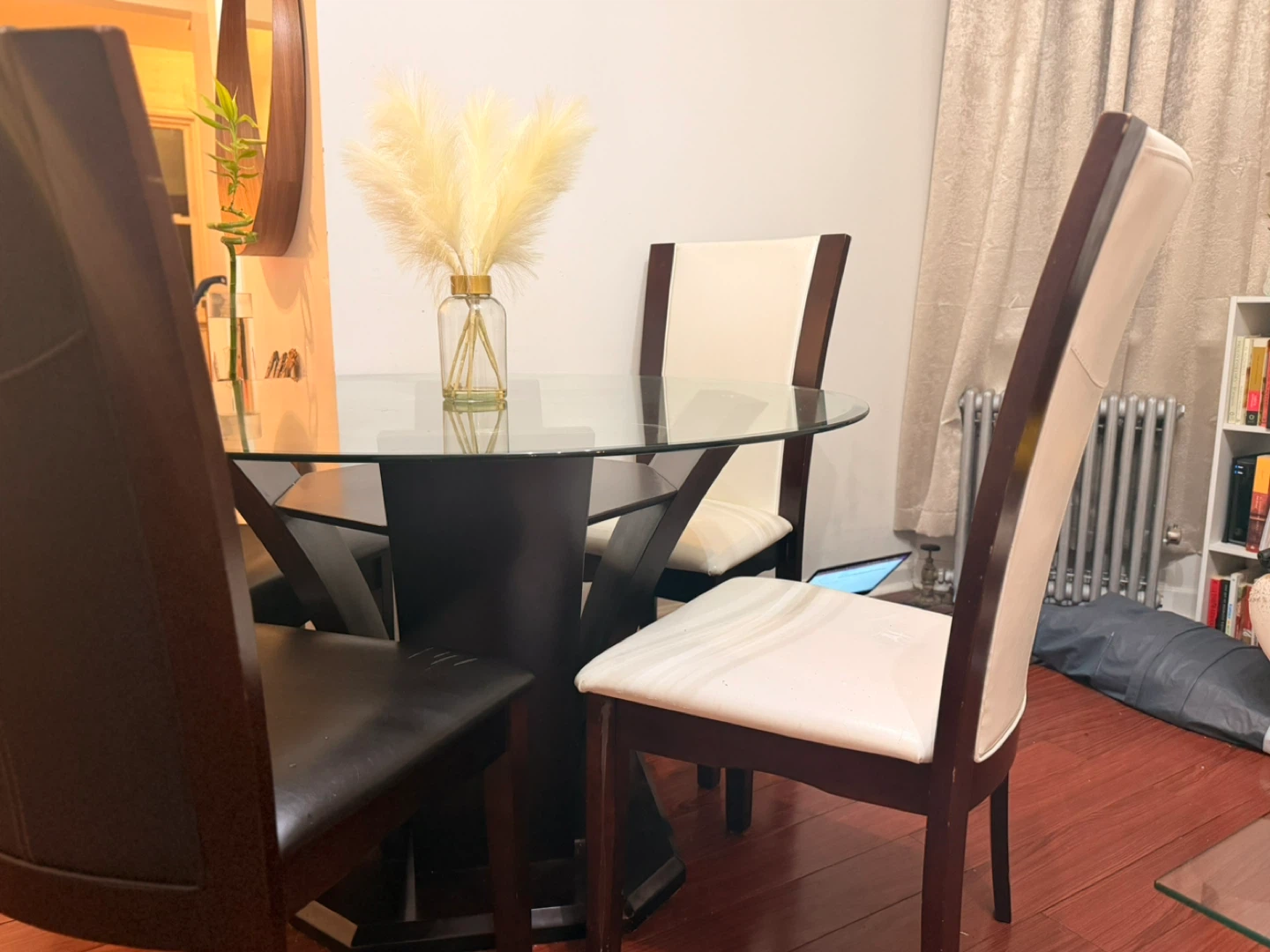 Glass Top Dining Table with 4 Chairs + 1 little table - photo 2
