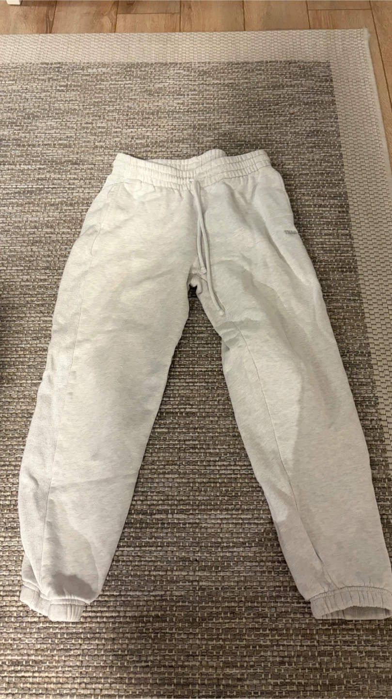 Aritzia TNA cozy fleece heather grey sweatpants SMALL