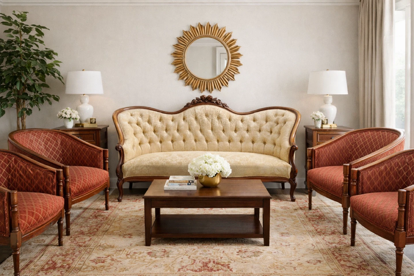 Set of 4 Vintage Accent Chairs