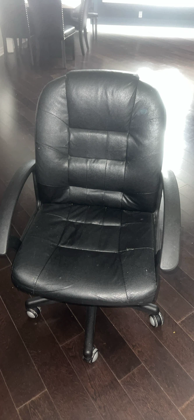 Black Faux Leather Office Chair