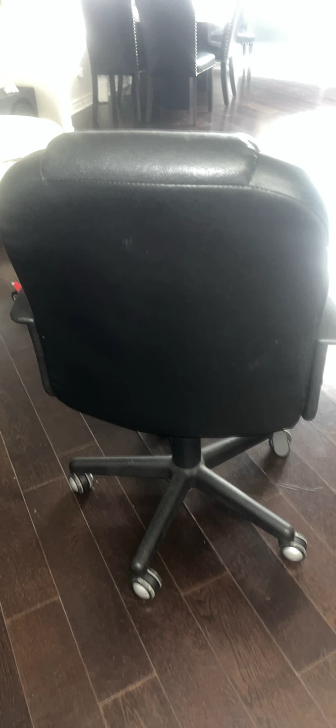 Black Faux Leather Office Chair - photo 4