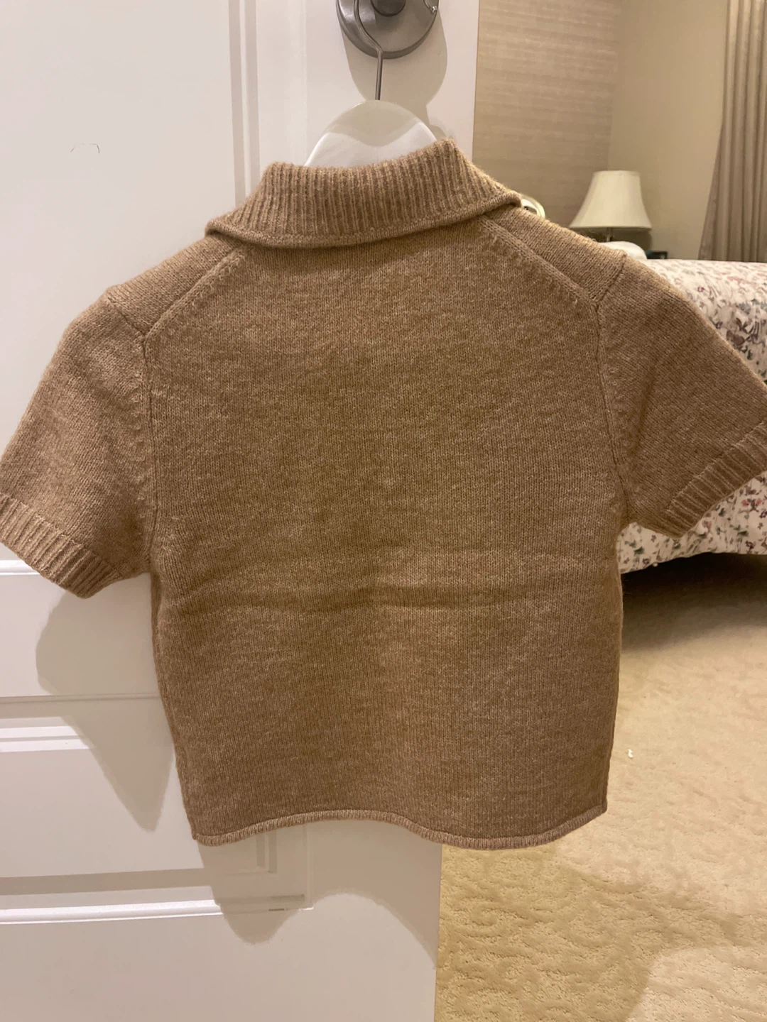 Divided Short Sleeve Collared Cardigan - photo 3