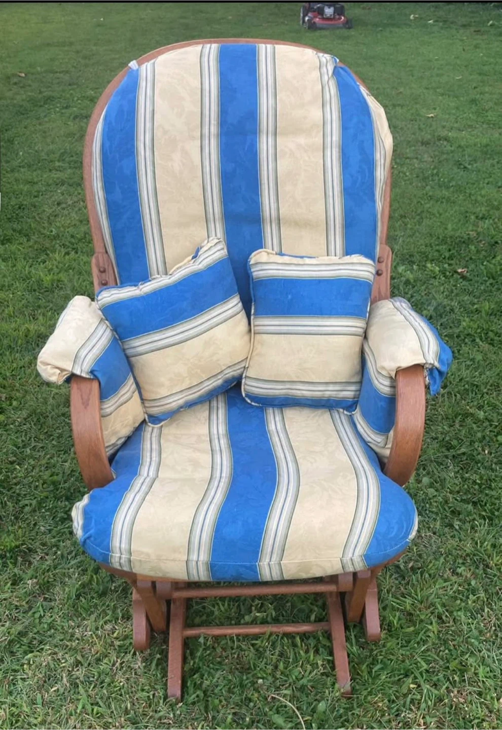 Wooden Glider Rocker Chair with Cushions
