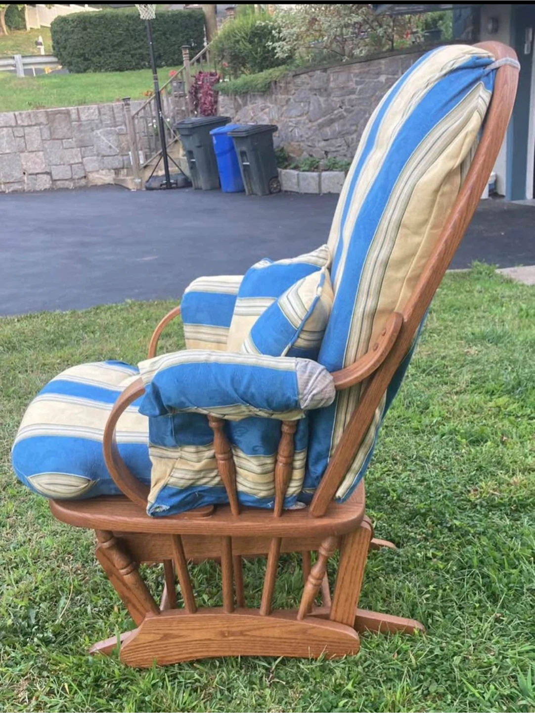 Wooden Glider Rocker Chair with Cushions - photo 3