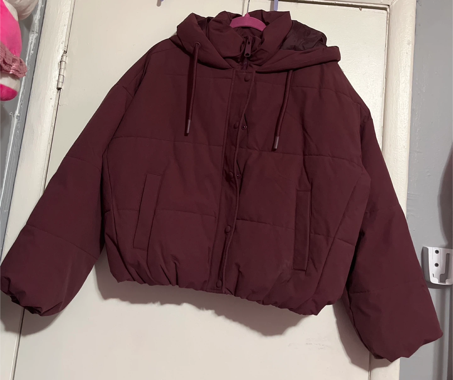 Burgundy Puffer Jacket