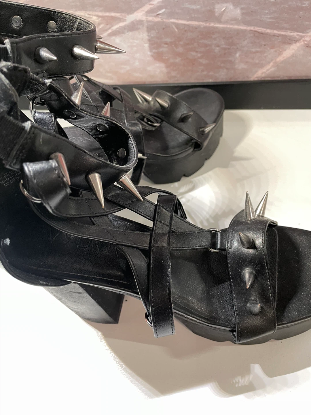 Dolls Kill x Widow Pentagram Spiked Platform Heels - photo 4