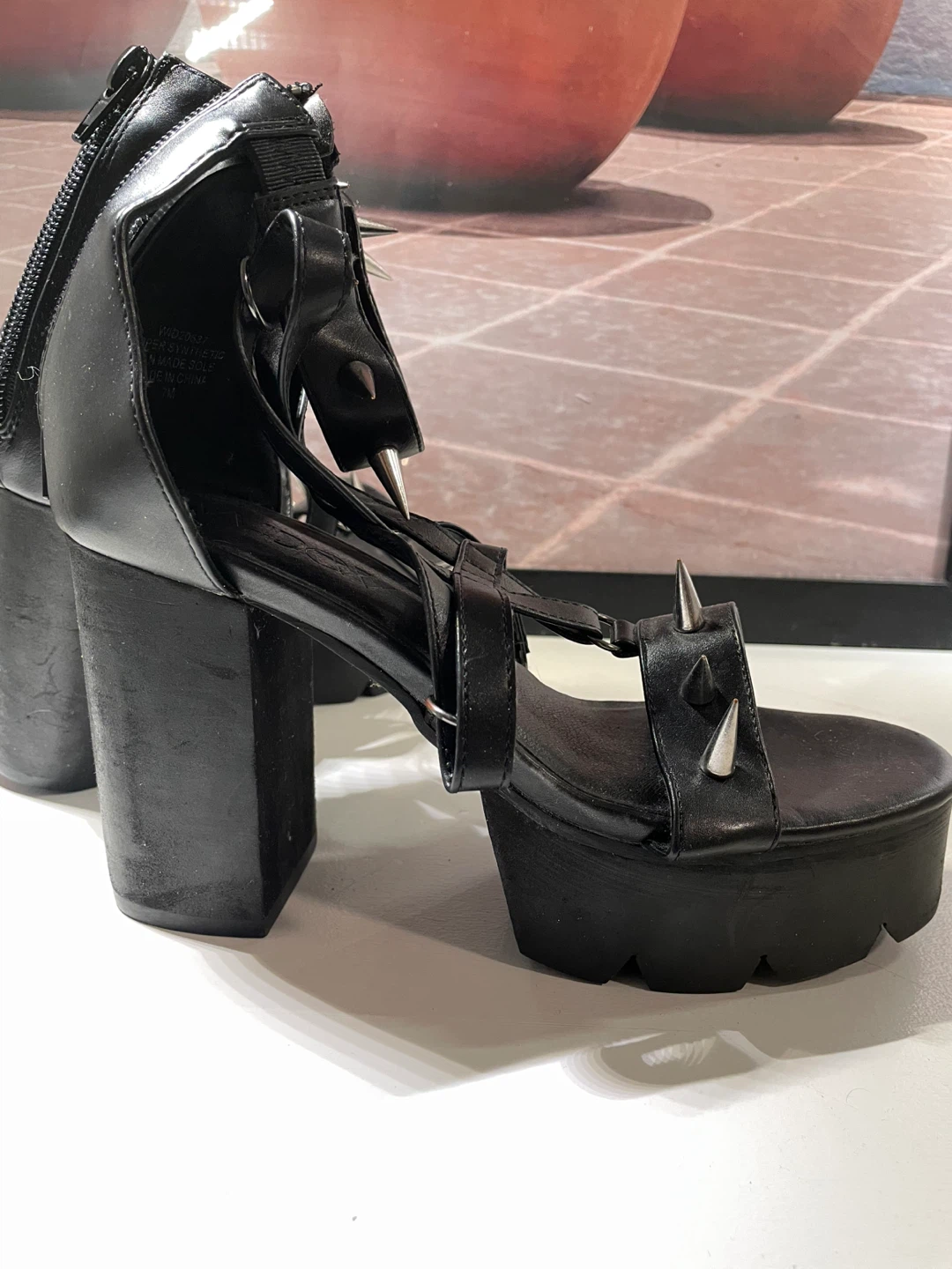 Dolls Kill x Widow Pentagram Spiked Platform Heels - photo 3