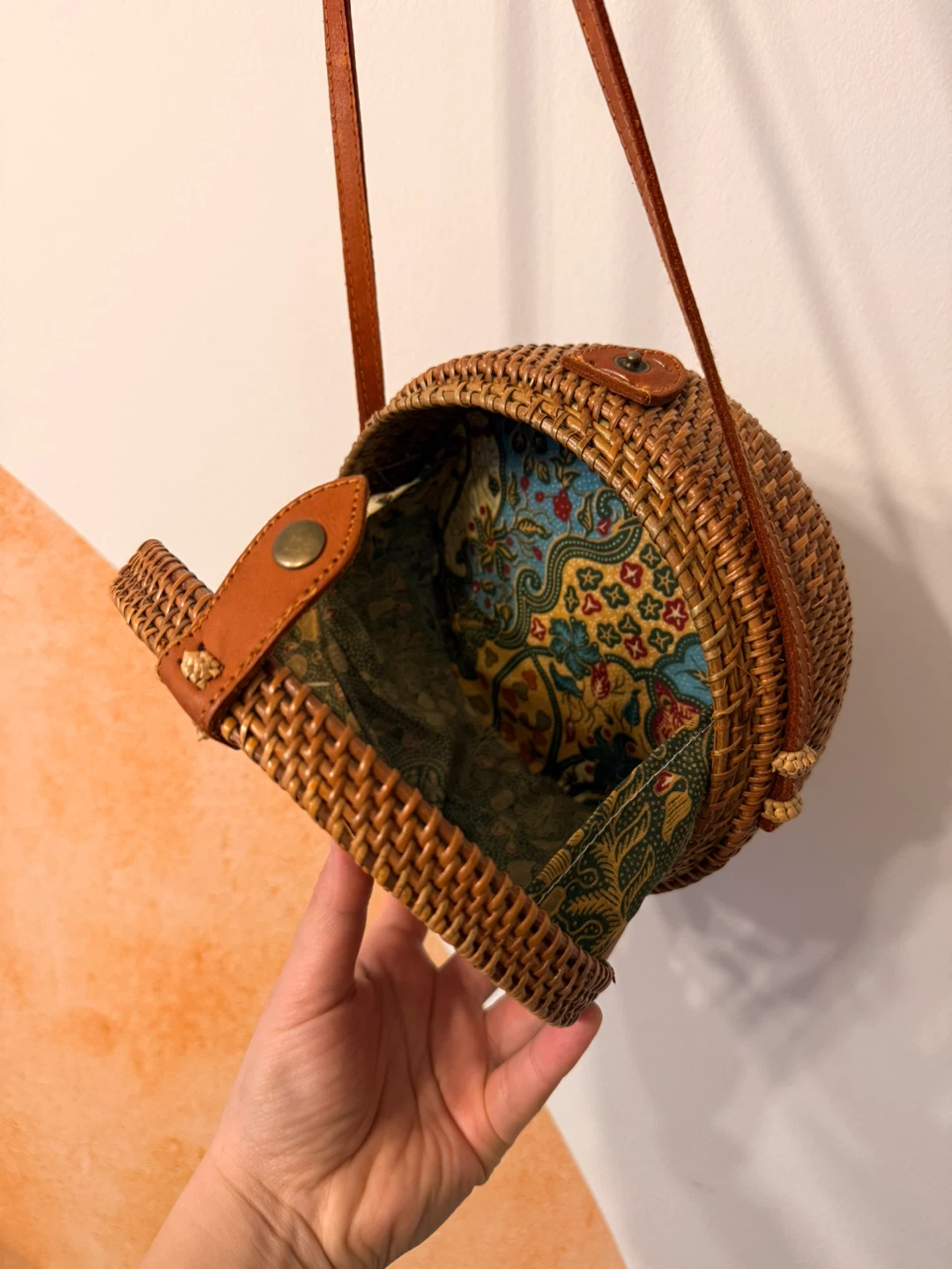 Woven Rattan Round Shoulder Bag / Bali - photo 4