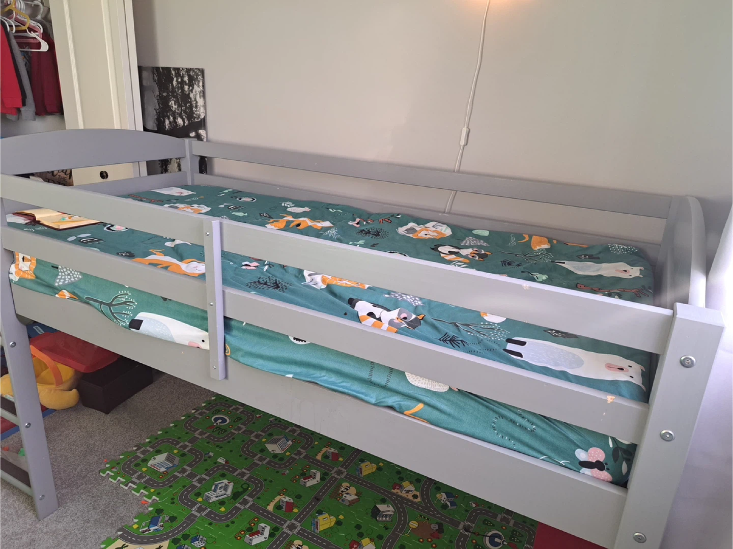 Grey Wooden Loft Bed Frame - photo 3